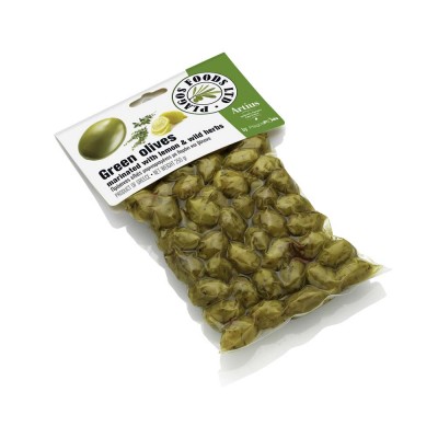 Green olives with lemon and herbs (vaccum) 250g